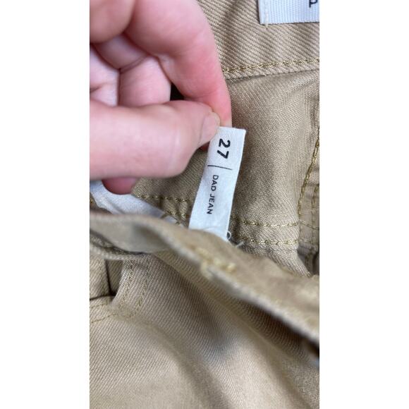 PacSun Tan Brown and Cream Beige Color Block Dad Jeans with Button Fly Size 27 - Picture 5 of 5